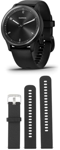 Garmin vívomove Sport, Hybrid Smartwatch with up to 5 days battery life, Black & Quick Release Band (20 mm) - Black