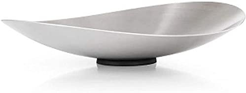 OQHAIR Plato De Frutero De Acero Inoxidable, Ensaladera Grande Multiusos para Ensalada De Frutas, Bocadillos, Cuencos Ondulados Decorativos, Este Tazón De Metal para Servir(Size:34.5x6cm(