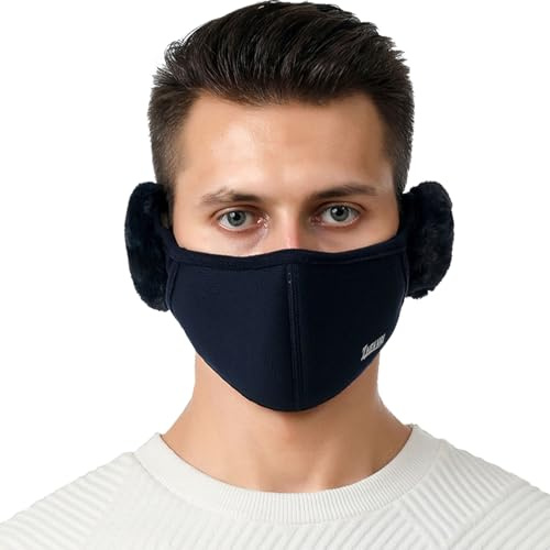 Figarge Ohrenschützer Winter Warm Ohrenschützer mit Gesichtsmasken 2-in-1 Plüsch Ohrenwärmer für Windproof Warm Ear Cover für kalte Luft Bandless Ohrenwärmer für Skifahren, Laufen, Radfahren