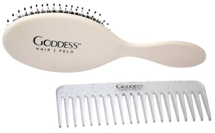 Pack de 2 cepillos de pelo y cepillo peine para mujer, ideal para cabello húmedo o seco, cepillo para desenredar el cabello, para cabello natural largo, grueso, fino y rizado (Pink Mini)