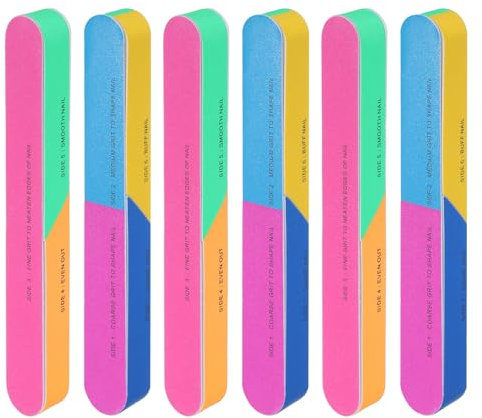 sourcing map 6pcs Nail Buffers, 7 Way Nail Sanding Blocks, 120/240/600/3000/6000 Grit Nail Buffing Polishing Blocks Professional Nail Polisher Set for Acrylic and Natural Nails