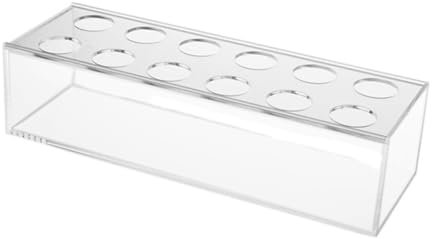 Alipis Florero Acrílico Transparente Rectangular De 12 Orificios para Mesa Contenedor De Flores Estable con Fondo Plano para Decoración De Hogar Y Oficina 11.8X3.9X2 in