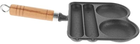 Didiseaon Nonstick Egg Frying Pan Cast Iron Breakfast Pan with Flat Bottom Design and Easy to Clean Surface, Suitable for Cooking Omelettes, Sausages and Pancakes on Hobs