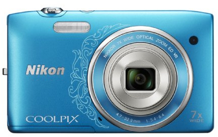 Nikon COOLPIX S3500 Compact Digital Camera 20.1 Megapixels 7 x Zoom Blue (Renewed)