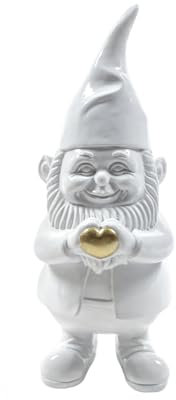 KASANOVA Gnomo con Chewing Gum soprammobile - Bianco 13x11,5x29,5 cm
