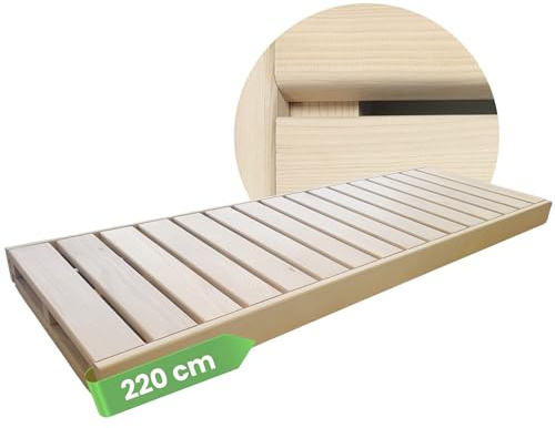 SULENO Sauna Zubehör, Saunaliege Holz aus Hemlock, kürzbar, 220 x 60 cm | astarm, Saunabank LARVIK in 3 Größen, fertig montierte Saunaliege, hochwertiges Saunaholz, ideal für Saunabänke