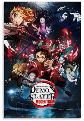 Kobueo Demon Poster Slayer Comic Fantasy Vintage Anime Für Zimmer, Ästhetische Leinwand-Wandkunst, Schlafzimmer-Dekor Poster 12x18inch(30x45cm)