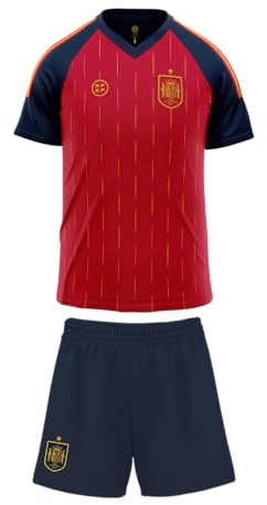 RFEF - Réplica Oficial de la Primera Equipación de la Selección Española de Fútbol 2026 - Minikit Pantalón y Camiseta de España para Niño Unisex - 100% Poliester Transpirable