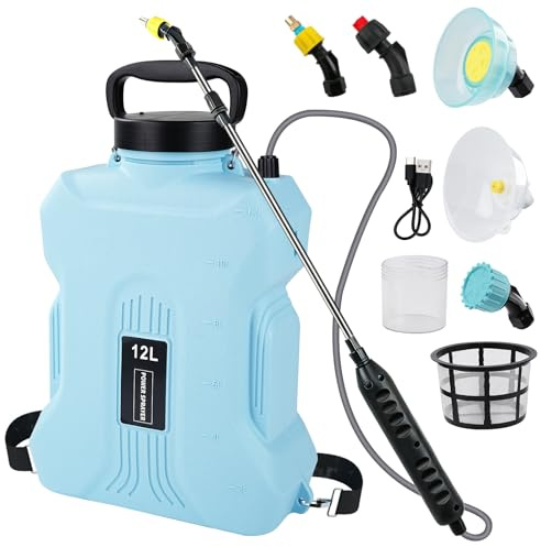 Uadme Mochila eléctrica de 12 litros de capacidad para jardinería (batería incorporada: 2000 mAh)