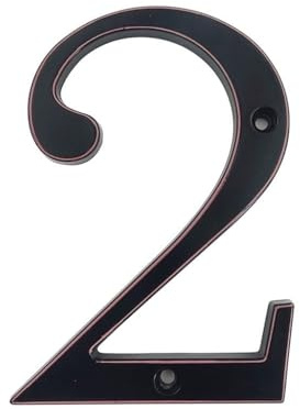 Hausnummernschild, 4 Zoll (ca. 10 cm) großes Hausnummernschild aus Zinklegierung for den Außenbereich, modernes Haus- und Wohnungsschild(White)