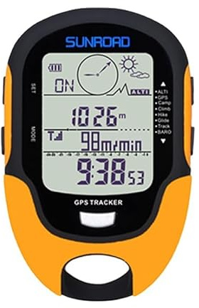 Hominas Altimetro digitale GPS, barometro GPS, bussola multifunzione IPX4, impermeabile con 9 percorsi registrati, torcia a LED, sensore ad alta precisione per attività all'aperto