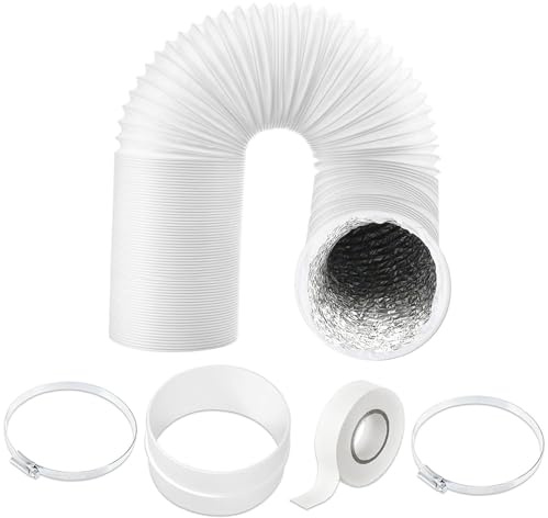 SPARES2GO Universal Air Con Vent Hose PVC Aluminium Foil Insulated Portable Air Conditioner Duct AC Outlet Pipe Extension Kit (5 x 6m)