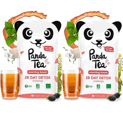 Panda Tea - Morning boost - Lot de x2 - thé biologique bio - 28 sachets coton