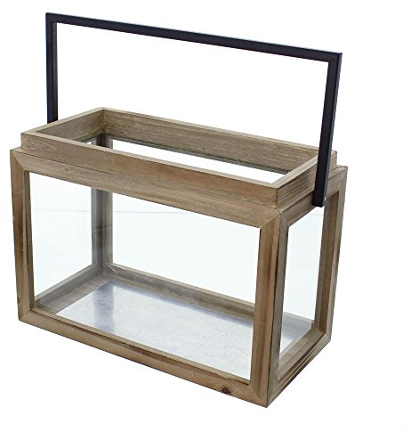 FRANK FLECHTWAREN Laterne Natur. Elegantes Design, vielseitig einsetzbar, Maße: 32 x 16 x 22 cm, GH 34 cm