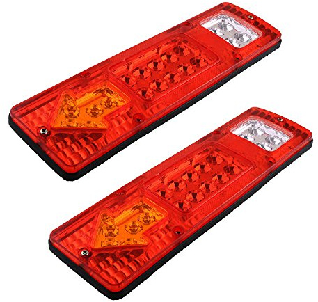 HEHEMM Rücklicht Anhänger, 19 Led Truck Tail Licht 12V Auto führte Rücklicht Links und rechts Anhänger LKW Rückleuchte Van Lampe Reversing Lights (Satz von 2)