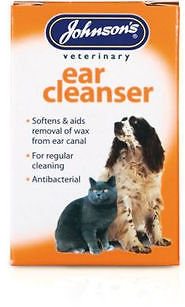 John-sons Ear Drops or Cleanser for Dogs/Cats Kills Ear Mites Drops Wax Softner (Ear Cleanser 18ml)