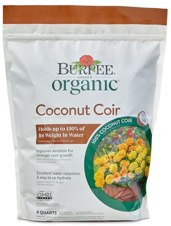 Burpee Natural & Organic Coconut Coir, 8 Quart, (1 Pack)