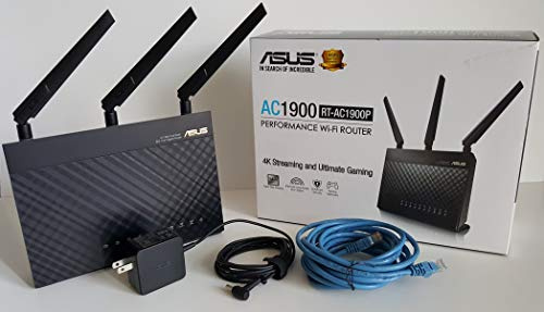 Asus RT-AC1900P - AC1900 Dual Band 802.11ac Gigabit Performance Wi-Fi Router with ASUS AC Adapter EXA1206UH & RJ-45 Cable in Box No Maual or CD.