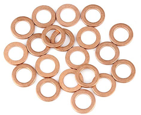 X AUTOHAUX Arandela De Cobre Plana 20Pcs para Sellado 8X13X1,5Mm | Alta Resistencia Al Calor, Buena Conductividad Eléctrica, Para Racores Hidráulicos, Agua, Combustible, Fácil Instalación