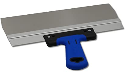 DEWEPRO Spatule Large 350 x 95 mm en Acier Inoxydable 0,4 mm – Poignée Ergonomique 2K Soft – Support en Aluminium Robuste – Spatule de Lissage pour Plâtrerie Rénovation et Aménagement Intérieur