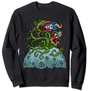 Venus Fly Trap Gift Kids Moon Spaceship Plantes carnivores Sweatshirt