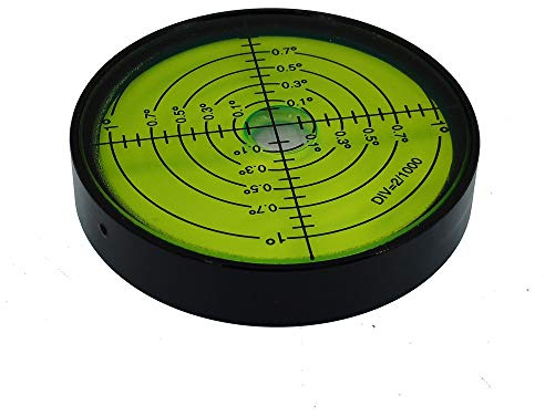 Umei Inclinomètre circulaire horizontal universel à bulles en aluminium de haute précision, coque noire eau verte, précision 6 '/ 2 (60 x 12 mm)