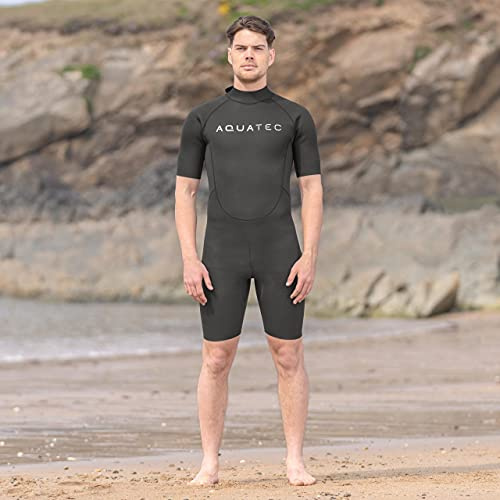 AQUATEC Muta Da Uomo In Neoprene - 2x Opzioni Di Spessore : 2mm & 3/2mm | Mute Per Uomini | Muta Shorty | Ideale Per Nuoto & Sport Acquatici (XL, 2mm | Principiante)