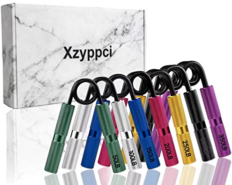 Xzyppci Handgriffstärker-Set, 22,7–158,8 kg (7er-Pack), schwerer Griffstärker, Handgriff-Fingerstärker, Metall, Handgelenk- und Unterarm-Handtrainer-Set