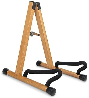 GEWA Support de guitare en bois GS-60N, pour guitare de concert, acoustique et électrique - également pour guitare Roundback - pliable - 38 cm de haut - couleur naturelle