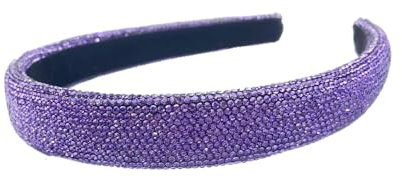 Diadema para mujer, diadema con diamantes de imitación, accesorio para el pelo, cristal de diamantes de imitación, diadema de cumpleaños, para mujeres y niñas, regalo de cumpleaños, color lila