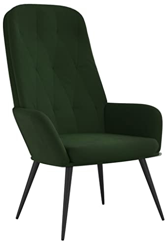 vidaXL Relaxsessel Fernsehsessel Polstersessel Loungesessel Wohnzimmersessel TV Sessel Ruhesessel Wohnzimmerstuhl Dunkelgrün Samt Metallgestell