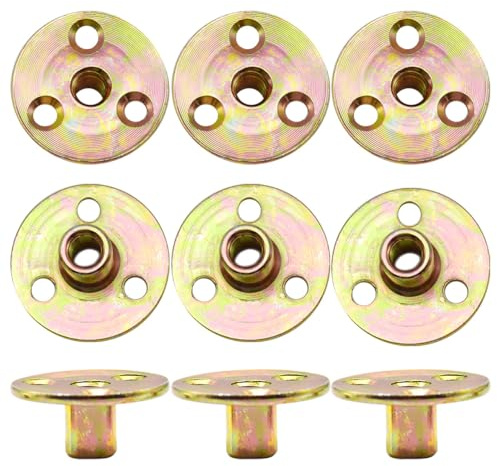 CEEYSEE 10 Stück Flanschmuttern M8x37x2,5mm Brad Loch T-Mutter Flansch mit Runder Basis Innengewinde Einschraubmutter 3-Loch T-Nut Mutter für Festigung und Verbindung von Holzbe (M8/FLZ-LM)