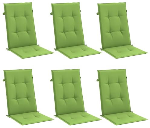 vidaXL Hochlehner-Auflagen 6 STK. Melange Grün 120x50x4 cm Stoff