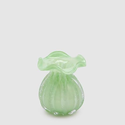 EDG Enzo De Gasperi Vaso Sacchetto H 12 Cm D 10 Cm Vetro Light Green