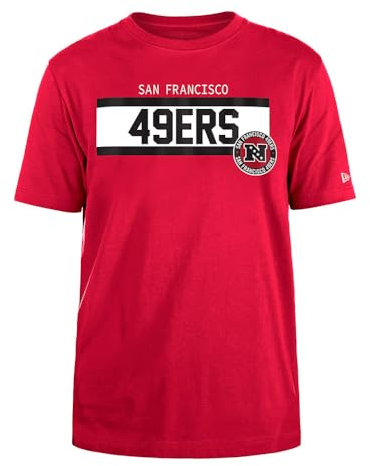 SAN FRANCISCO 49ERS Unisex NFL Regular High Density Ink Screenprint Front Graphic Original Team Color T-Shirt, Rot, L EU