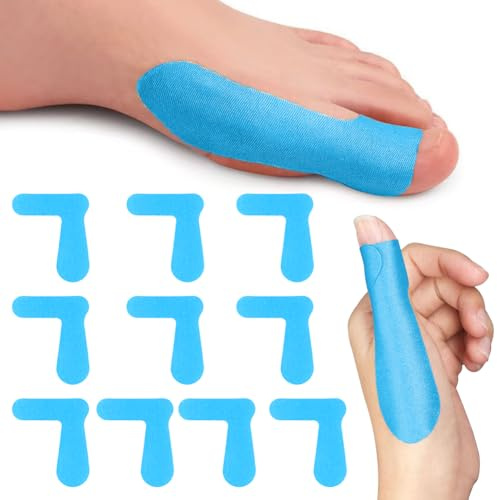 10 Stück Vorgeschnittenes Daumenstützband PreCut Kinesiotapes für Hallux Valgus Kinesiotapes Vorgeschnitten für Zeh Elastische Daumenschutzbänder Verbessert die Gelenkstabilität & beugt Verstauchungen