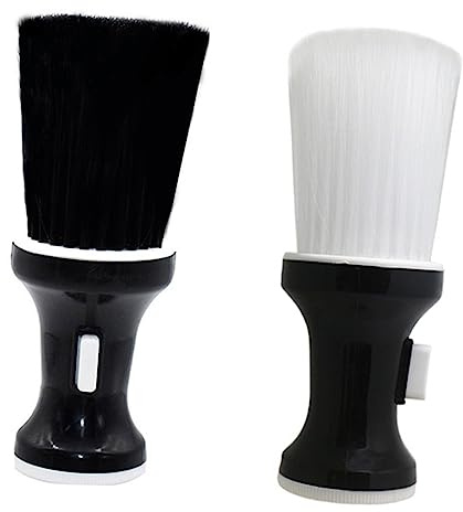 DRESSOOS Friseur Nackenstaubpinsel 2 Stück Ergonomisch Mit Standfuß Haareentferner Für Bart Hals Und Gesicht Schwarz Und Weiß Friseurzubehör Für Salon Und Barber