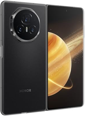 HONOR Magic V3 5G AI Smartphone, 9.2mm Foldable, 5150mAh Battery, 12GB+512GB, Eye Comfort Display, Dual SIM, Android 14, Black (PU) (Renewed)