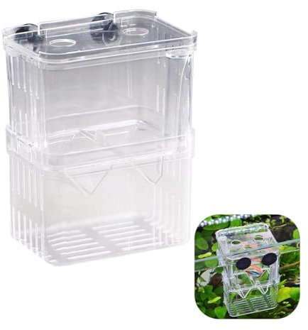 Piscina per acquario, in acrilico, a doppio strato, per acquari, pesci e pesci (11 × 7 × 8 cm)