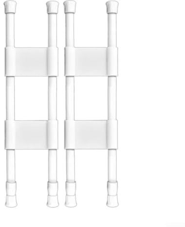 Juego de 2 barras de tensión ajustables para refrigerador RV de 15.8 a 27.6 pulgadas, organizador de nevera, barra extensible para estante (blanco, 40-70 cm)