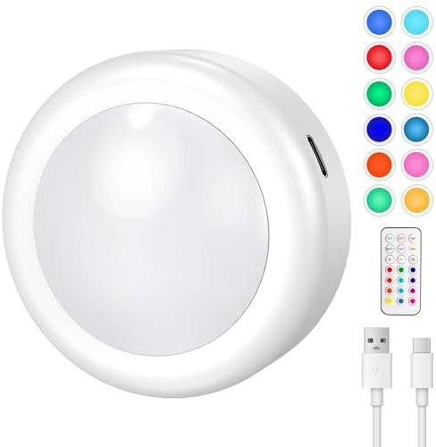 Cadrim Rechargeable Battery Lights, Remote Control Light, Battery Operated Puck Light with Remote, Under Cabinet Lights, Wireless led Lights for Kitchen, Bedroom, Staircase, Cabinet