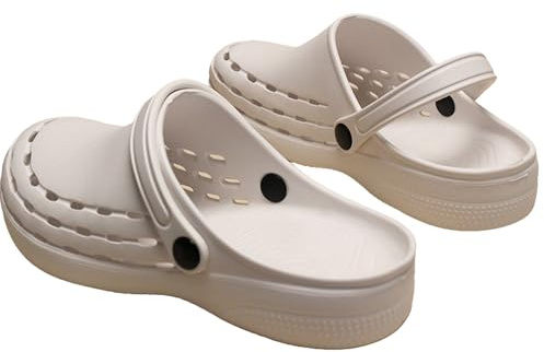 Chaussures Médicales Anti-Dérapantes pour Infirmières & Chirurgiens Semelle Épaisse 3cm Antichoc, Bout Renforcé Anti-Piqûre, Sabots Respirants pour Bloc Opératoire Hôpital & Quotidien(B,EU39-40)