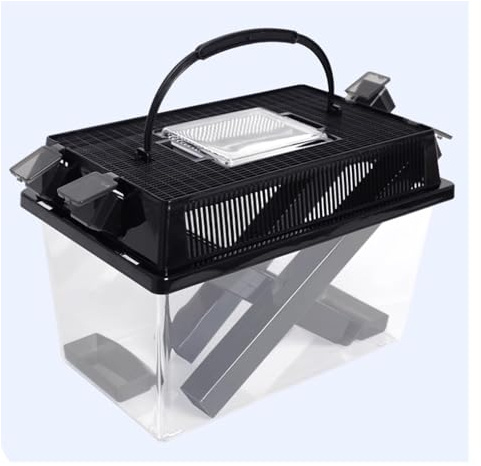 Faunarium Insektenbox Reptilien Terrarium Amphibien Lebensraum Gehege Zucht Box Schnecken Terrarium(18x16x11cm)