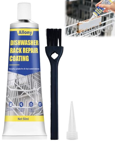 Spülmaschinenkorb Rost Reparatur, Flüssiggummi, Dichtungsmasse Wasserdicht | 50ML Geschirrspüler Korb Reparatur Gummi, Hitzebeständig, Rostschutz, Reparaturmasse für abgenutzte Körbe Geschirrspüler,Weiß