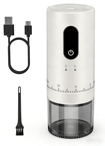 CEVING Rechargeable Coffee Grinder, Grind-While-Charging, 1.7X Faster | 38 External Adjustable Settings, Conical Ceramic Burrs & 2000mAh Battery, Great for Travel, Camping, RV & Van, Apartments