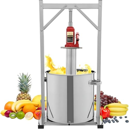 HajMyrdonyx Pressa Vino Frutta 12/22/36 L, Pressa Manuale Domestica, Pressa per Sidro in Acciaio Inox con Idraulico, Pressa Manuale per Miele, UVA, Vinaccia, Sansa E Favo 22L