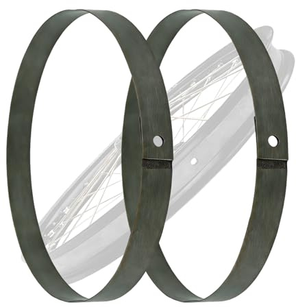 Chainrise 2-Pack Motorcycle Rim Tape, Heavy-Duty Rubber Rim Strip with Pre-Cut Valve Hole, Protects Inner Tube from Spoke Nipple Punctures, Fits 16/17/18/19/21 Inch Wheels (18X1 Inch)