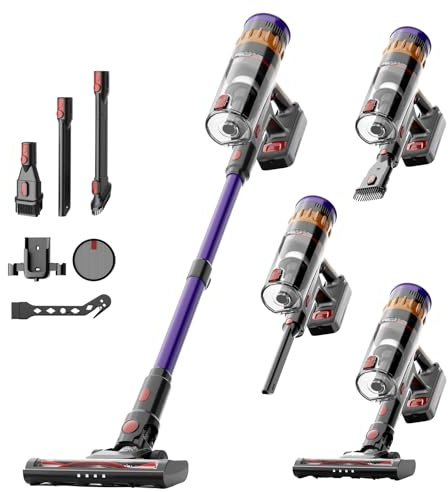 Lefant V1 Aspirapolvere Senza Fili 40000Pa, Scopa Elettrica con LED Touch | Anti-Groviglio, Filtrazione 5 Stadi, 42 Min Autonomia, Batteria Rimovibile, 750ml, per Pavimenti, Tappeti e Peli Animali