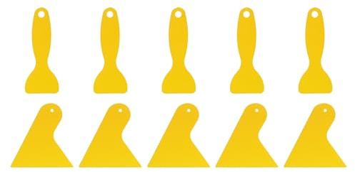 Gadpiparty Strumento per Applicazione e Miglioramento Efficienza Pellicola Verniciatura Gialle in Plastica Set 10 Spatole Triangolari per Pellicola Protettiva Auto