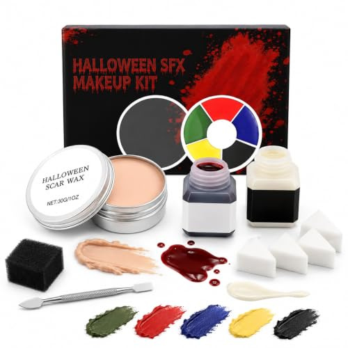 Face Body Face Paint, Halloween konstblod och bodypainting färger set | Vattentät, ansikte & kropp, halloween och karneval, sport make-up, kroppsfärg smink